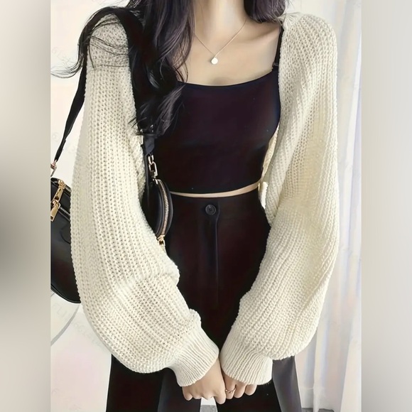 Temu Cropped Knit Arm Sweater - Picture 4 of 6